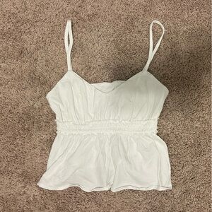 Forever 21 White Smocked Ruffled Camisole